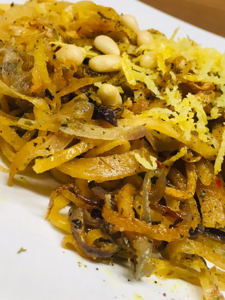 Steckrüben Spaghetti Aglio, Olio e Peperocino