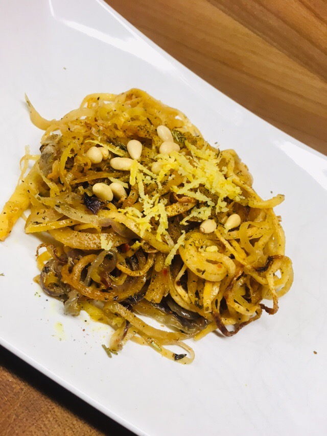 Steckrüben Spaghetti Aglio, Olio e Peperocino