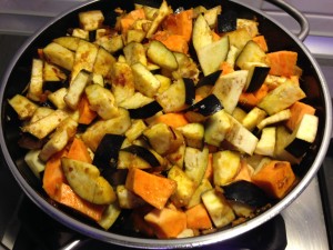 Süßkartoffel Auberginen Spinat Curry