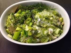 Geschmortes Lauchgemüse mediterran