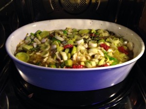 Geschmortes Lauchgemüse mediterran