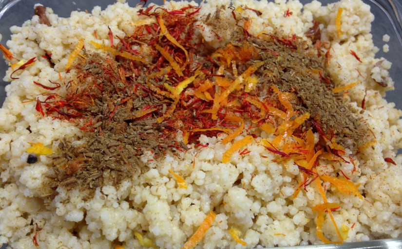 Gewürzhirse mit Safran, Cumin und Orangenzesten