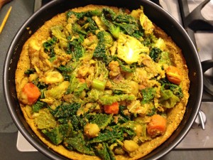 Wirsing Karotten Tarte mit Kartoffel Bohnen Teig