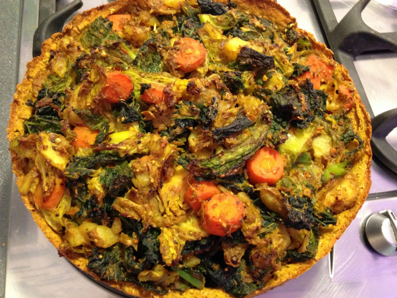 Wirsing Karotten Tarte mit Kartoffel Bohnen Teig