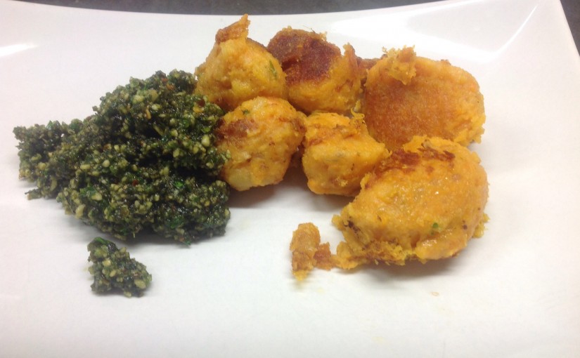Süßkartoffel Gnocchi mit Kürbiskernpesto