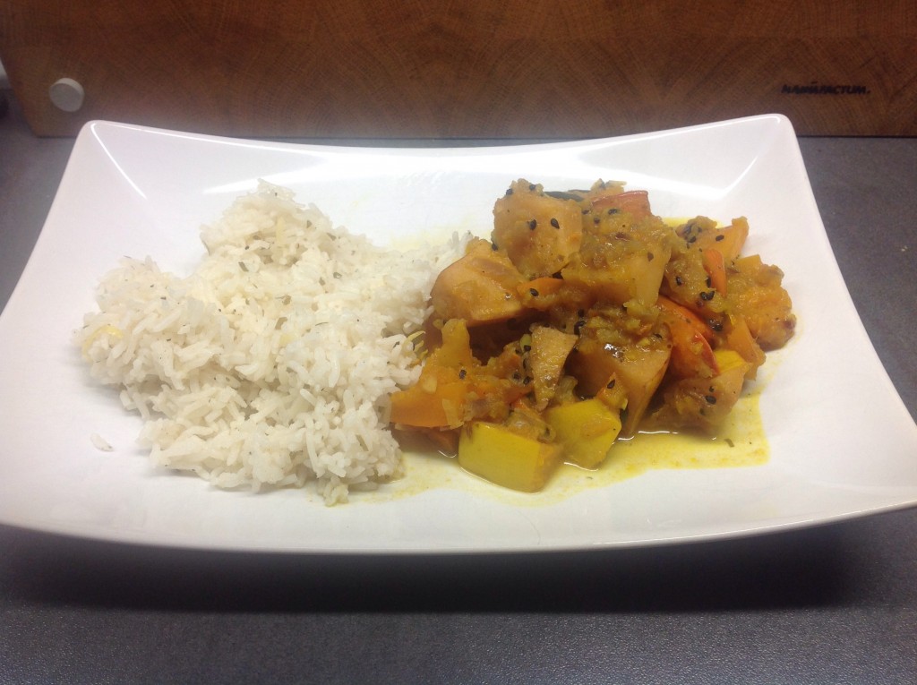 Kürbis Quitten Gemüse mit Zitronenreis