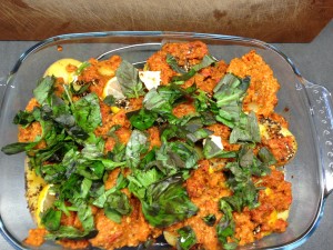 Gebackene Zitronen Za'atar Kartoffeln mit Tomatenpesto