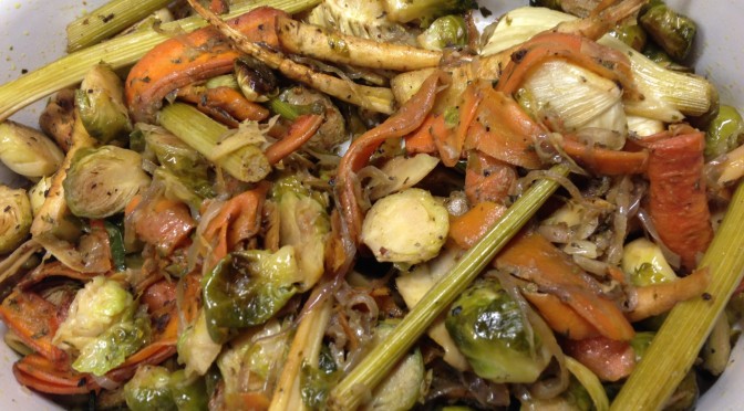 Rosenkohl Gemüse mit Fenchelund Möhren