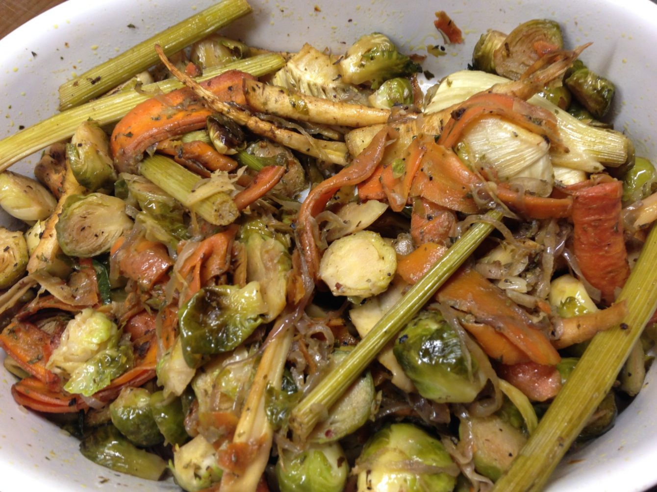 Rosenkohl Gemüse mit Fenchelund Möhren