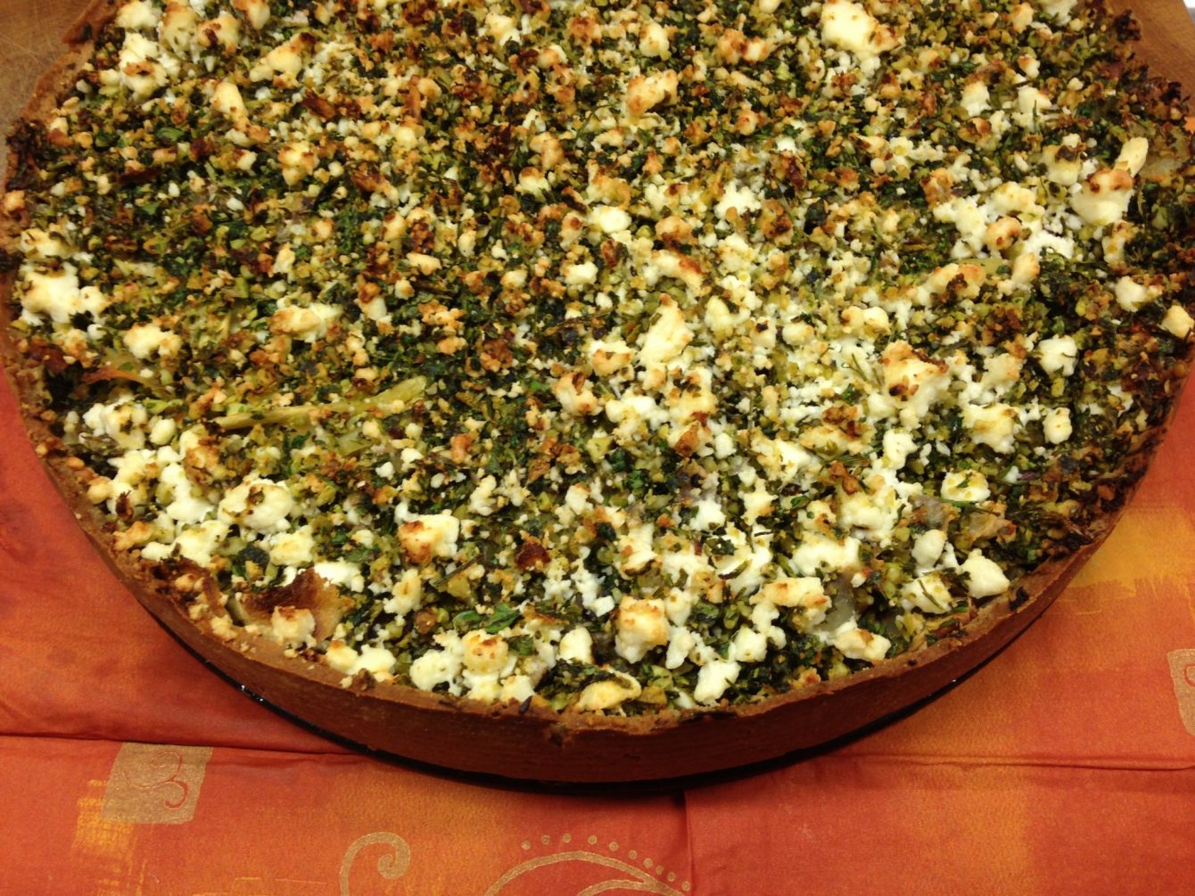 Pastinaken Tarte mit Haselnuss Zitronen Pesto