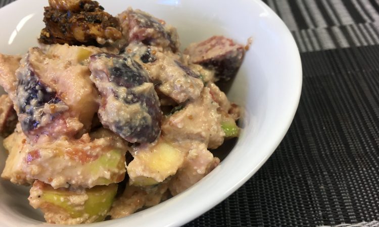 Apfel Feigen Salat mit Walnuss Feigen Ingwer Creme