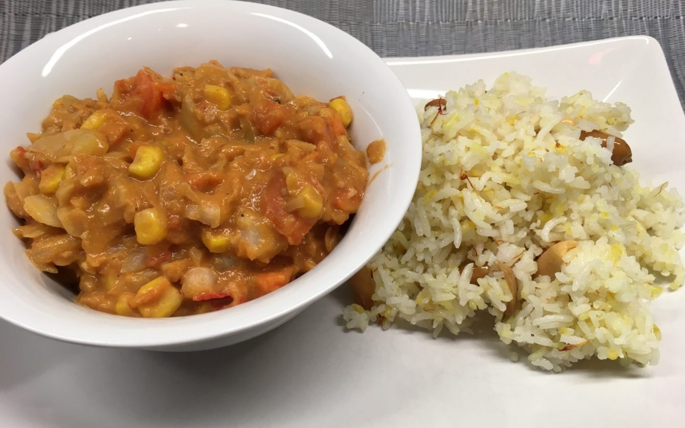 Afrikanischer Erdnuss Eintopf mit Mango