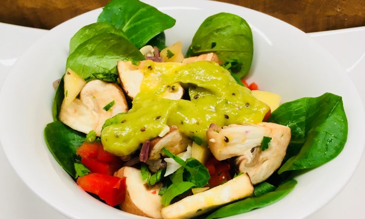Champignon Mango Salat und Kiwi Avocado Salat Dressing