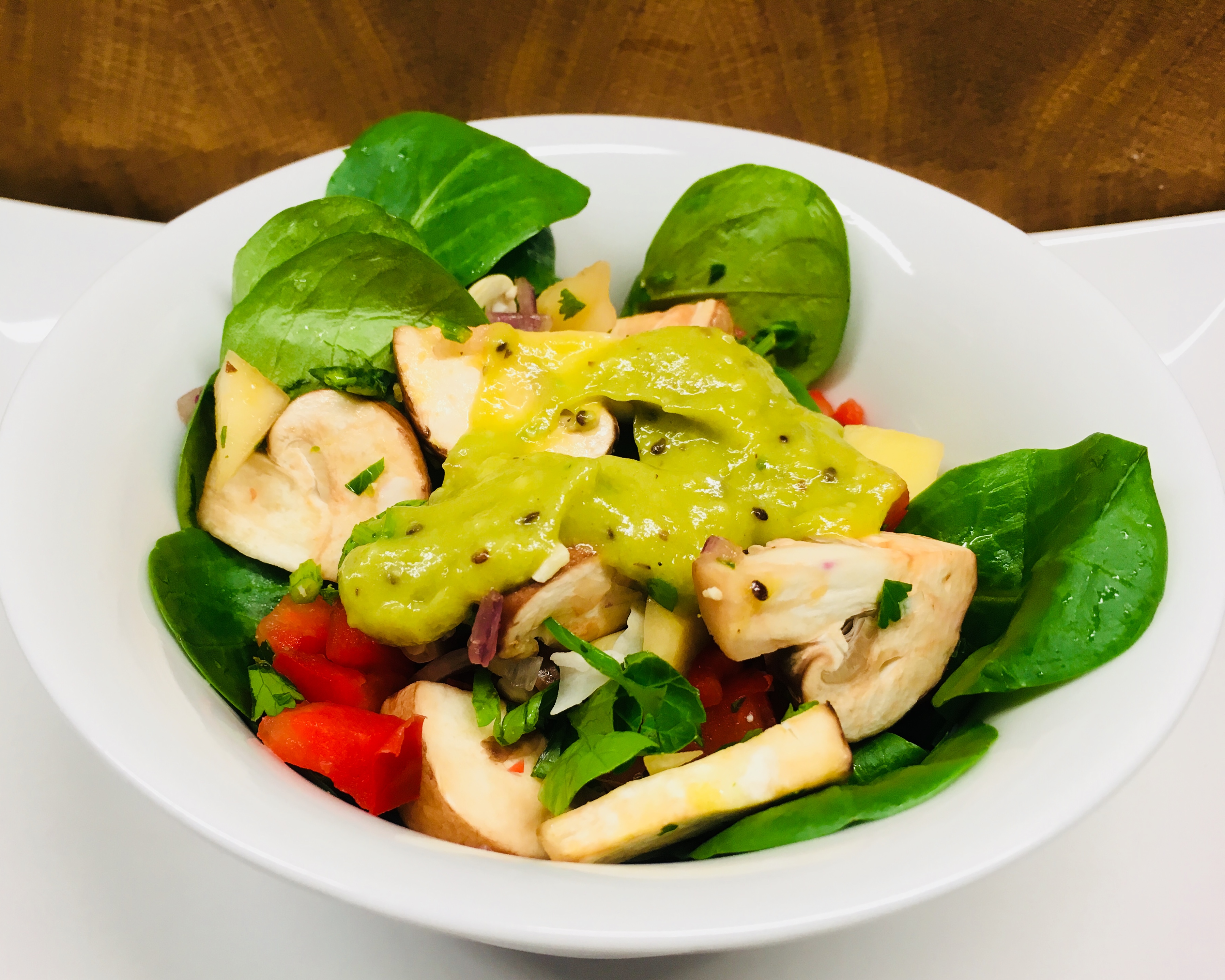 Champignon Mango Salat und Kiwi Avocado Salat Dressing