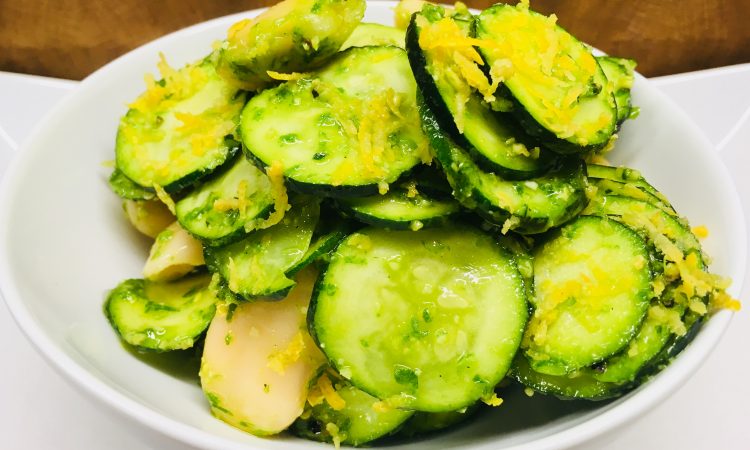 Zucchini mit Weißen Bohnen und Bärlauch Pesto