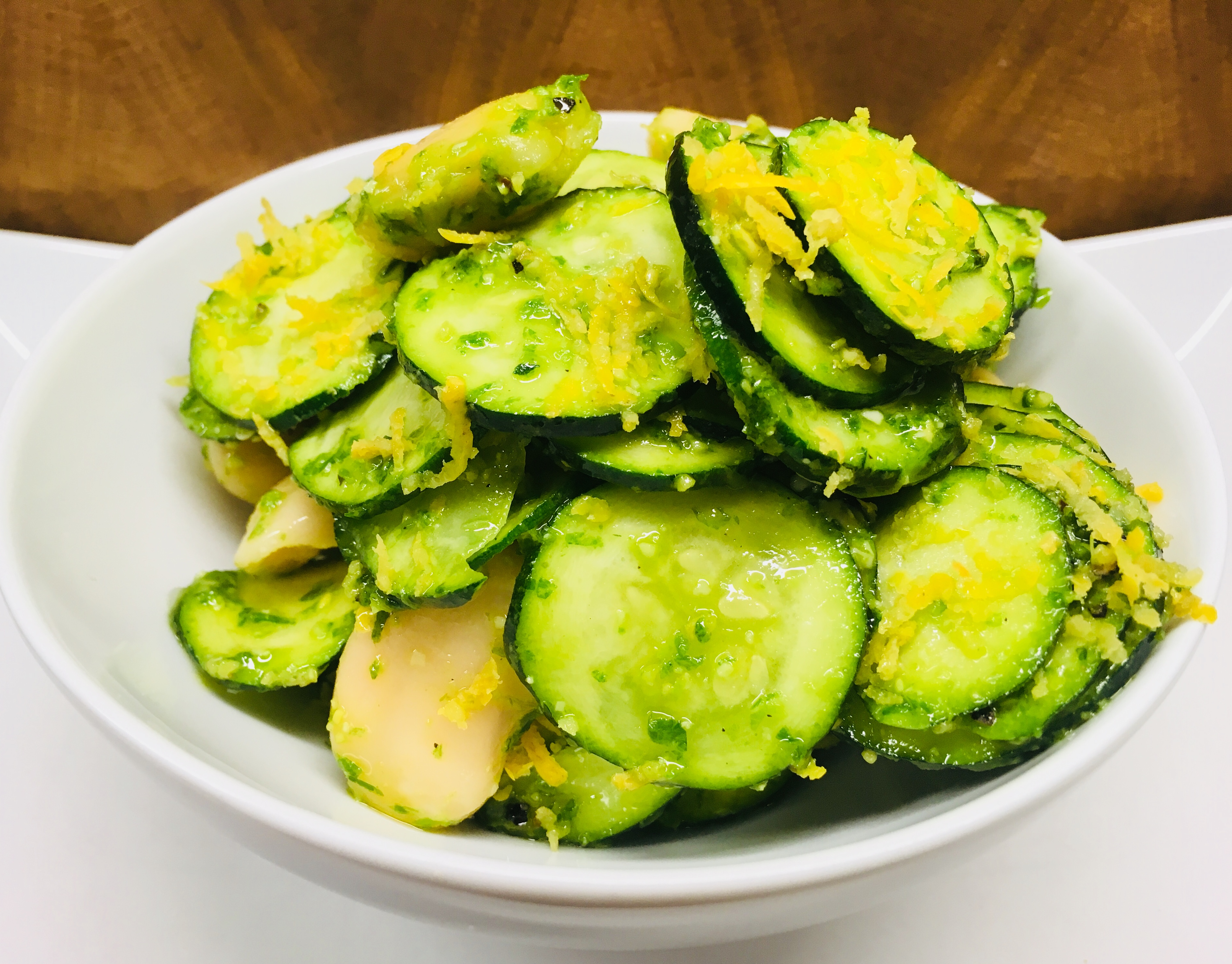 Zucchini mit Weißen Bohnen und Bärlauch Pesto