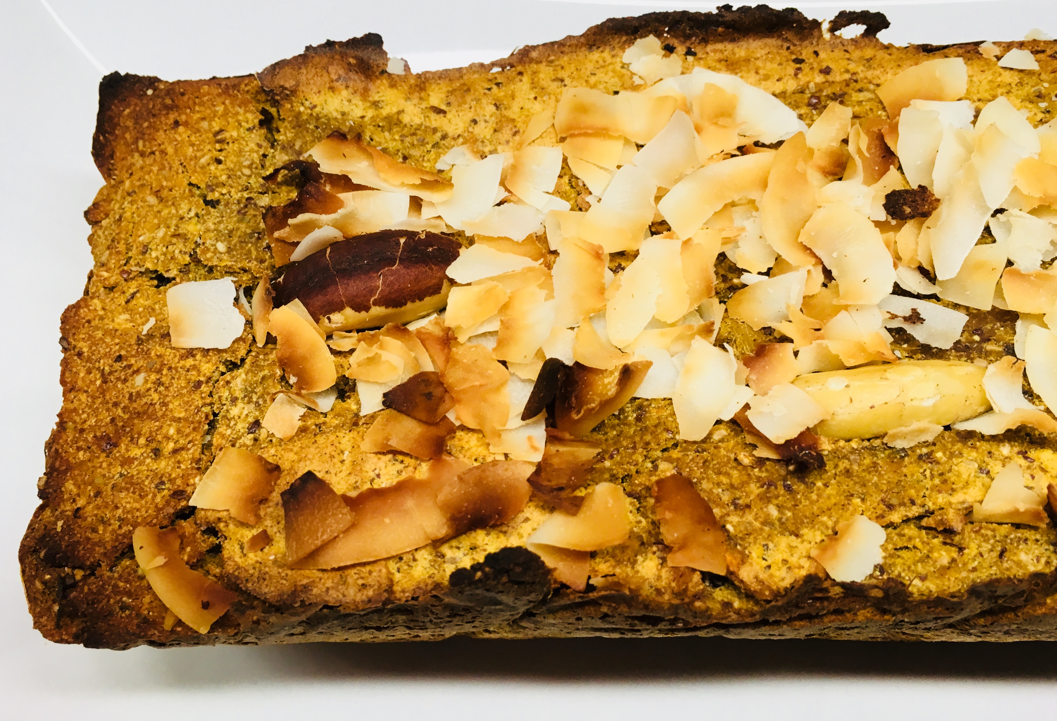 Süßkartoffel Bananen Brot mit Chia und Ingwer