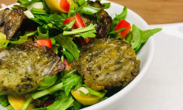Rucola Salat mit gebratenen Gnocchis