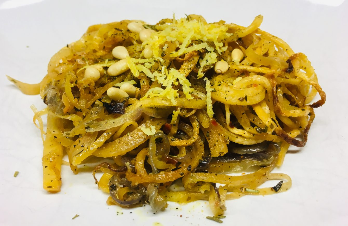 Steckrüben Spaghetti Aglio, Olio e Peperocino