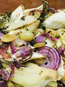 Fenchelgemüse mit weißen Trauben