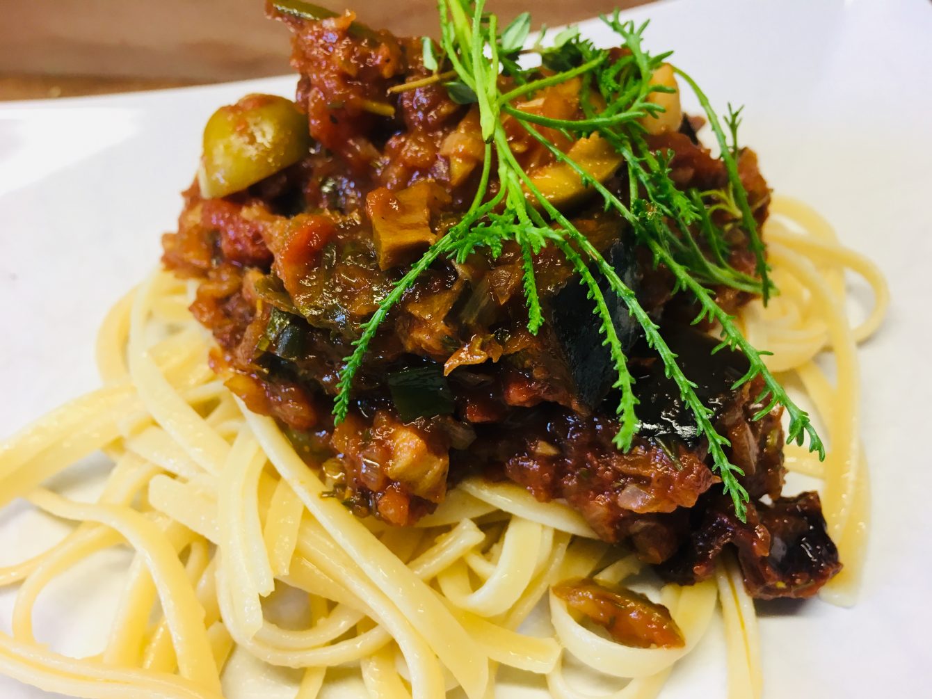 Linguine mit Caponata Siciliana