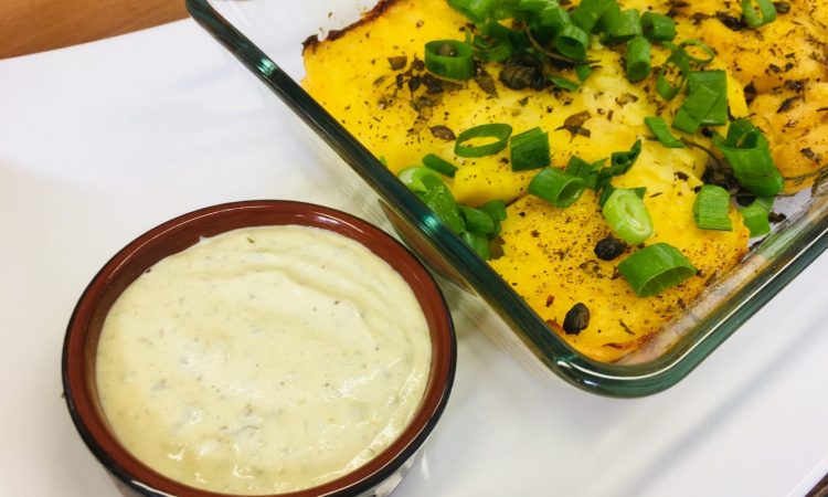 Knuspriger Kartoffel Püree mit Cashew Kapern Aioli