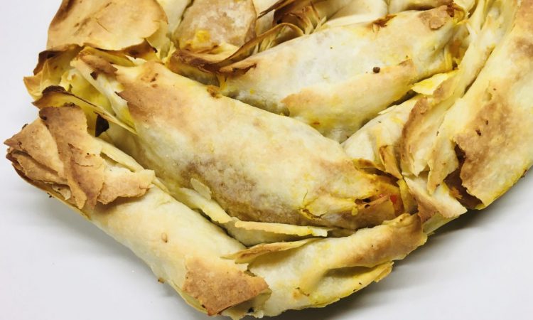 Kolokithotirópita striftí - Griechischer Kürbisstrudel mit Schafskäse