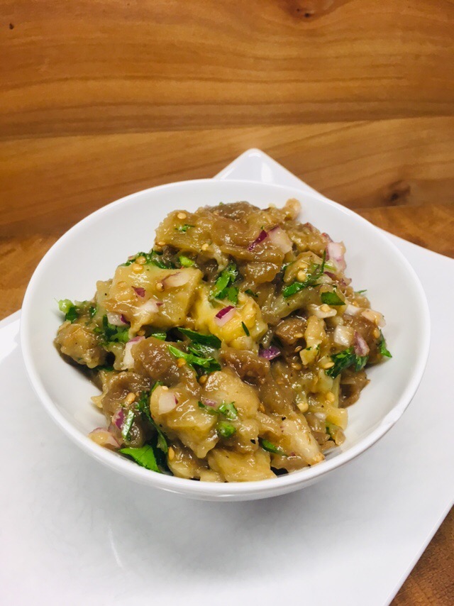 Griechischer Melitzanosalata Auberginen Dip