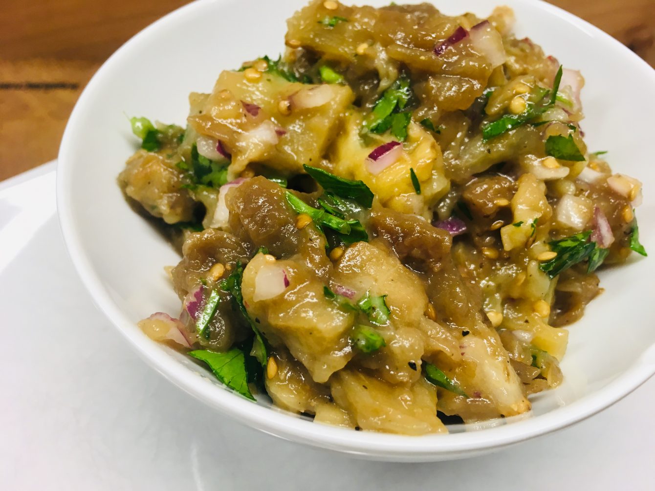 Griechischer Melitzanosalata Auberginen Salat Dip