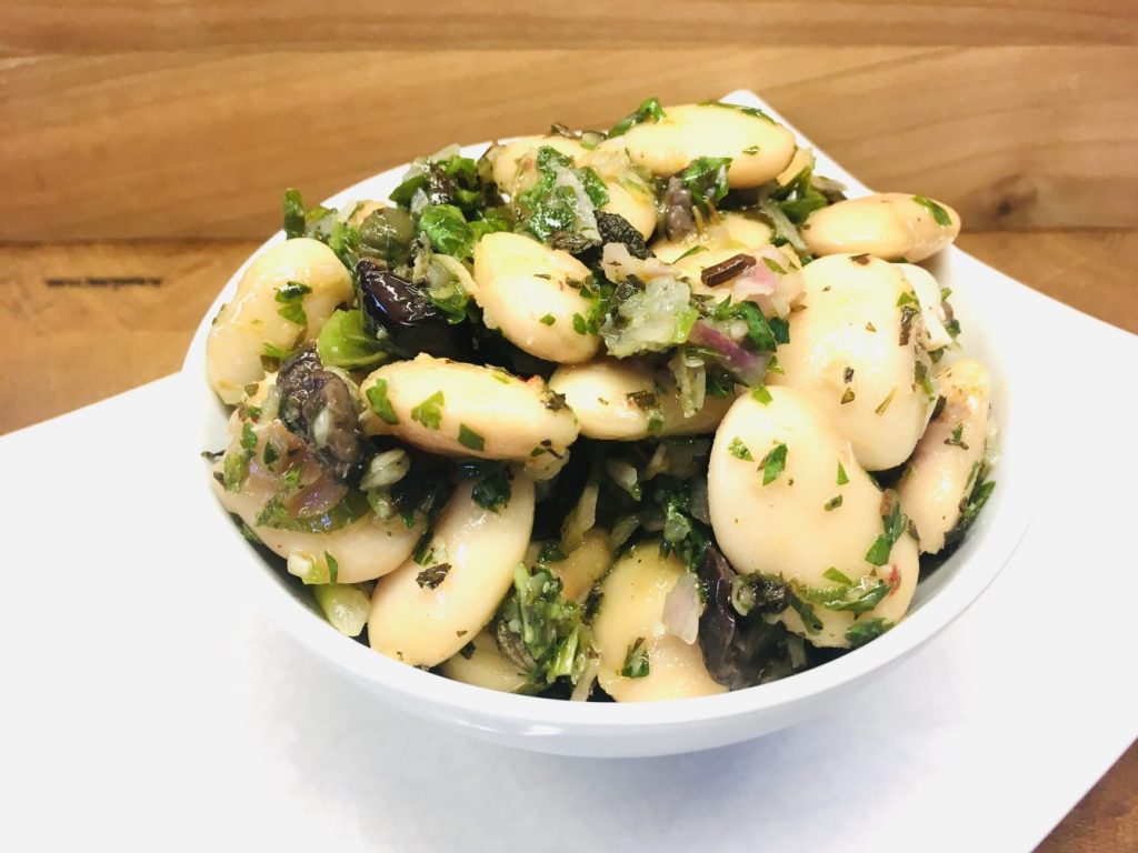 Gigantes - Riesenbohnen Salat mit Oliven und Kapern