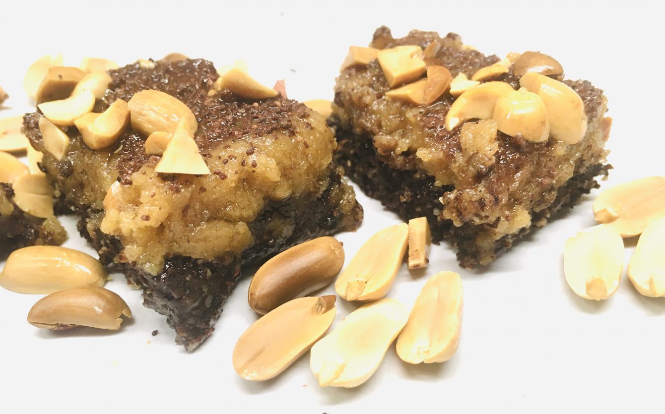 Erdnussbutter Karamell Freezer Brownies