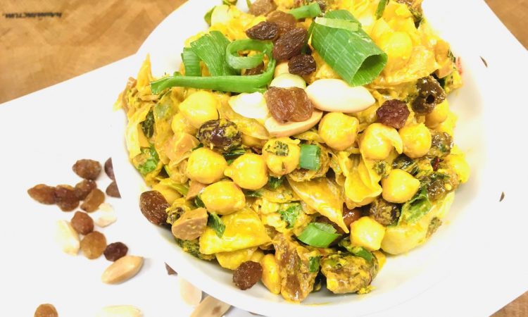 Kichererbsen Salat mit Rosinen und Aprikosen