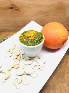Pistazien Minze Pesto mit Orangen