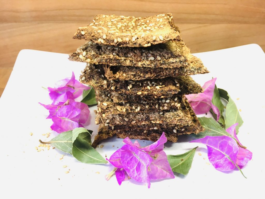 Brokkoli Leinsamen Fladenbrot Cracker