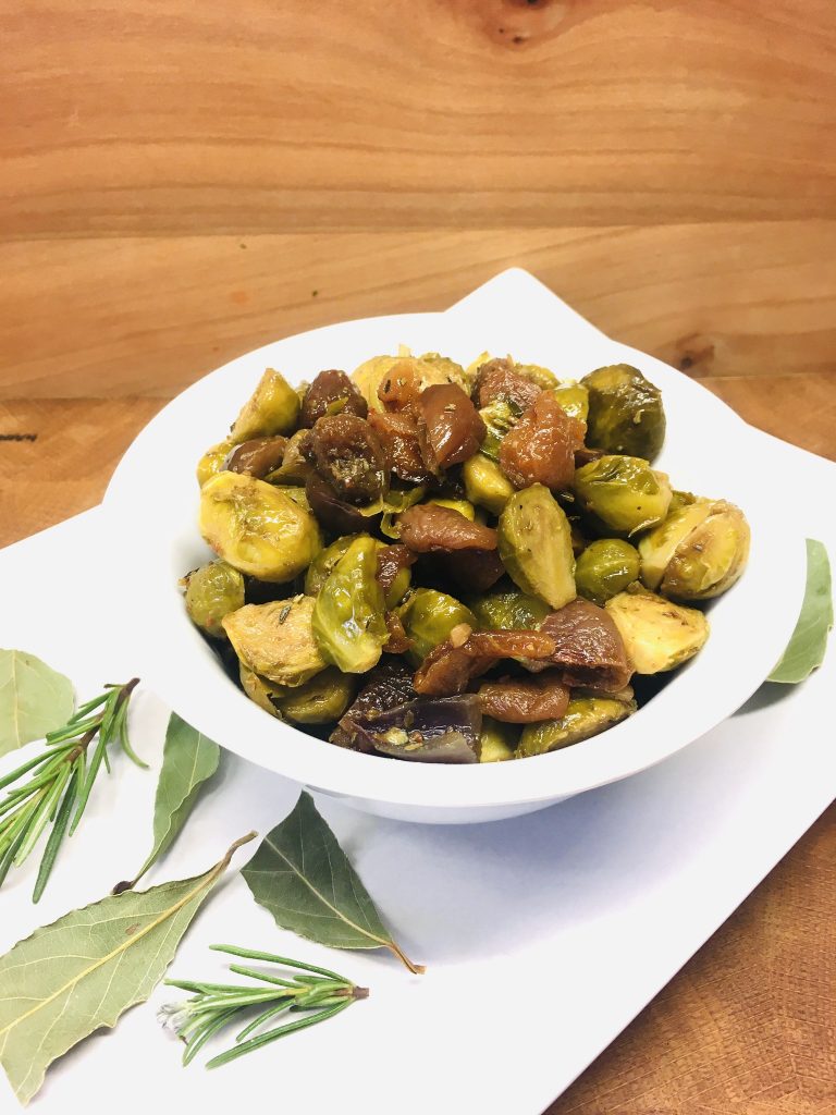 Rosenkohl Maronen Gemüse mit Aprikosen