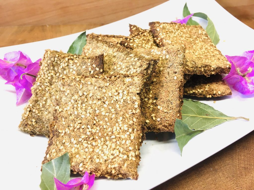 Brokkoli Leinsamen Fladenbrot Cracker
