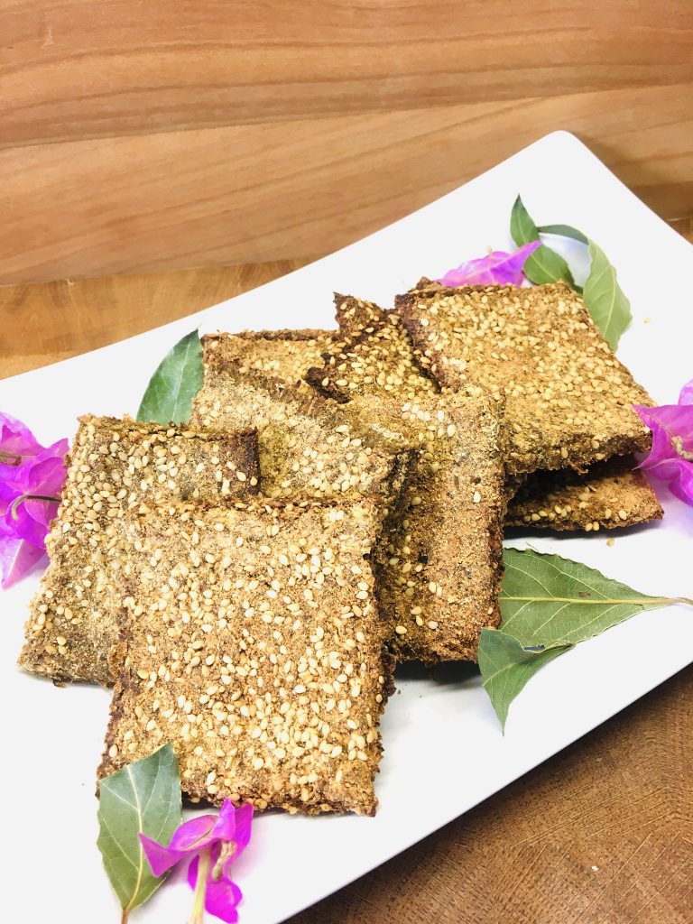 Brokkoli Leinsamen Fladenbrot Cracker