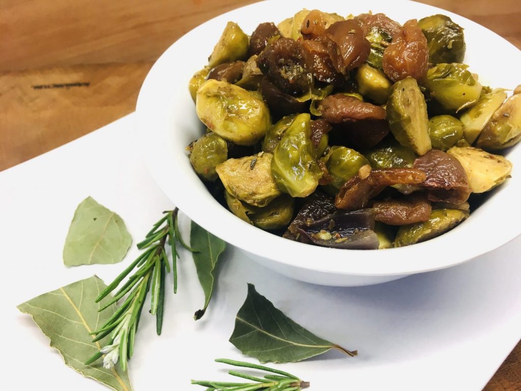 Rosenkohl Maronen Gemüse mit Aprikosen