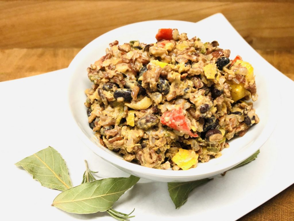 Kokos Kidneybohnen Reis mit Mango