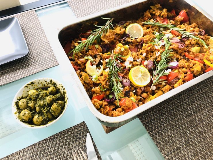 Gemüse Paella aus dem Ofen