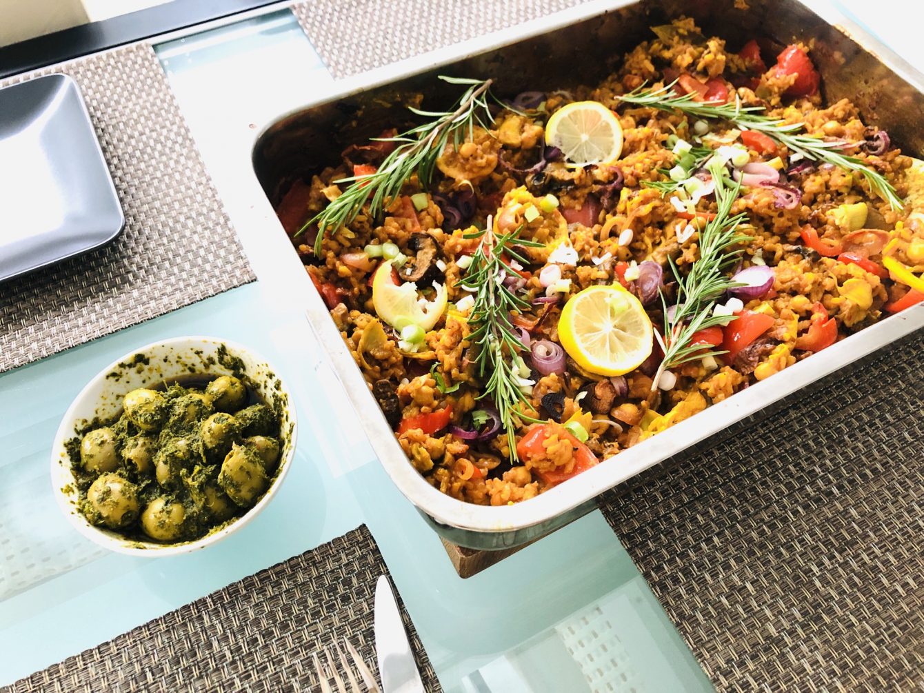 Gemüse Paella aus dem Ofen