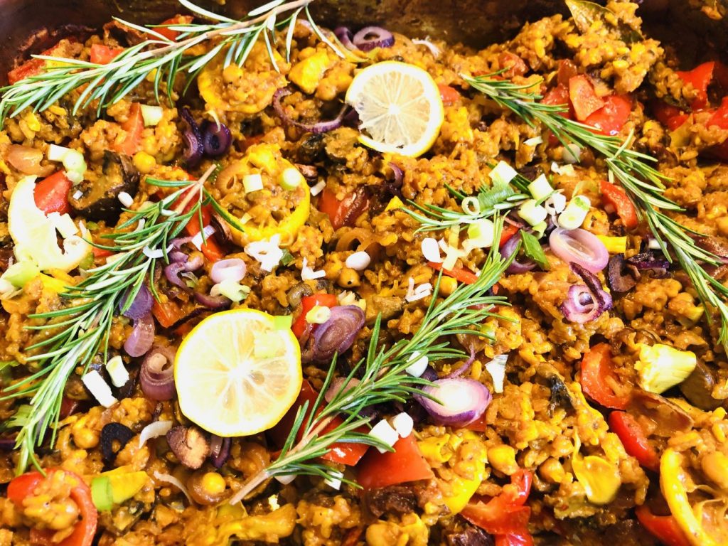 Gemüse Paella aus dem Ofen
