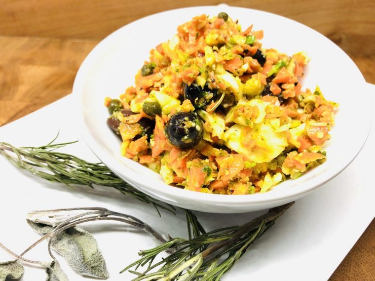 Karotten Fenchel Salat mit Orangen Senf Dressing