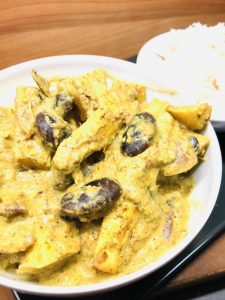 Pastinaken mit schwarzen Bohnen