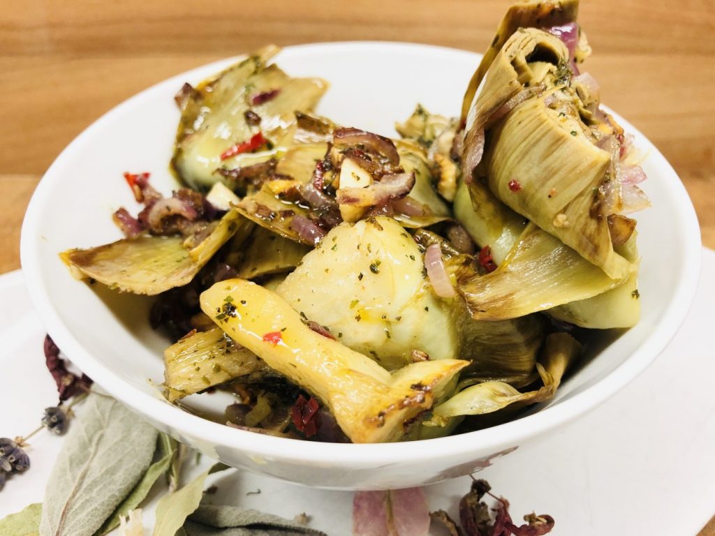 Artischoken Herzen mit Chili, Zitronen und Knoblauch