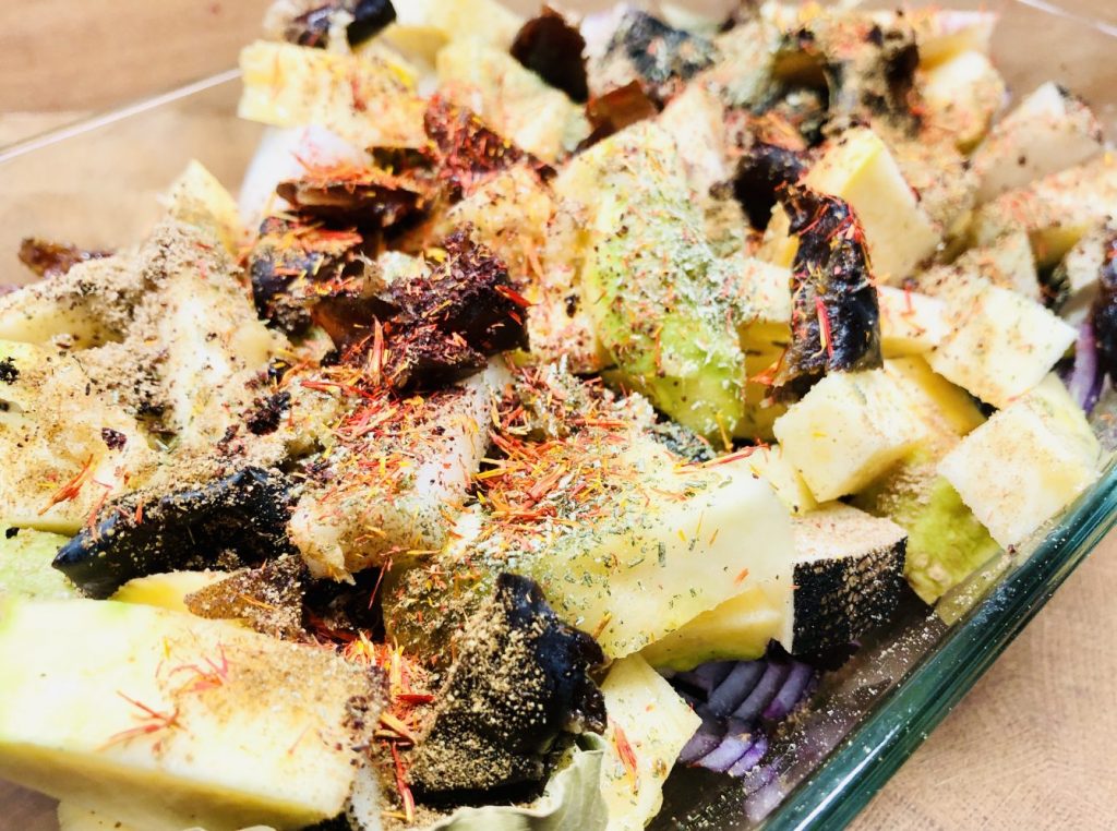 Orientalischer Steckrüben Auflauf mit Datteln