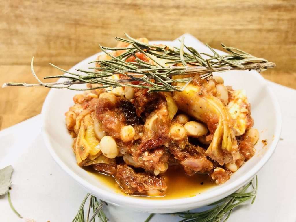 Weiße Bohnen Gemüse mit Artischoken