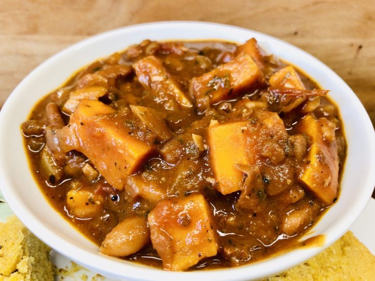 Süßkartoffel Pinto Bohnen Chili