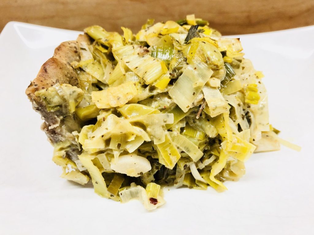 Lauch Tarte mit gerösteten Trauben