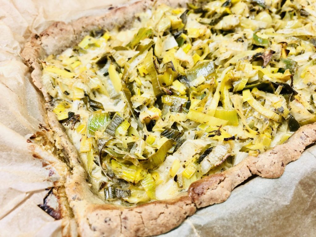 Lauch Tarte mit gerösteten Trauben